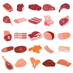 打造簡潔直觀的現實肉色平面圖標，優化家禽類產品的Web與移動設計